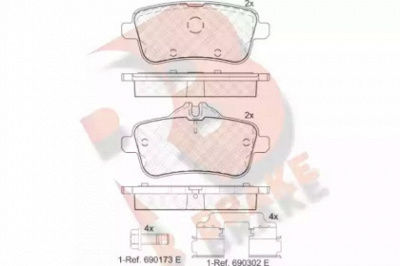 R BRAKE rb2072200 -  Комплект тормозных колодок, дисковый тормоз